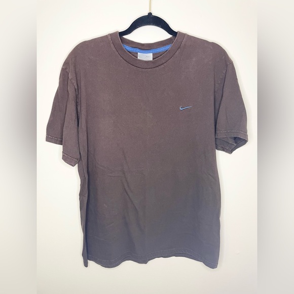 NIKE Vintage 90s Y2K Brown Embroidered Logo‎ Tee | Large - Picture 2 of 11